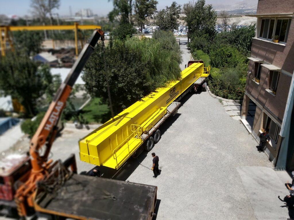 ارسال پل جرثقیل سقفی 20 تن فولاد کاوه جنوب کیش (SKS) به سفارش شرکت GH اسپانیا